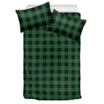 Green And Black Buffalo Check Print Duvet Cover Bedding Set
