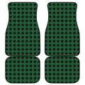 Green And Black Buffalo Check Print Front and Back Car Floor Mats