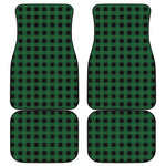 Green And Black Buffalo Check Print Front and Back Car Floor Mats