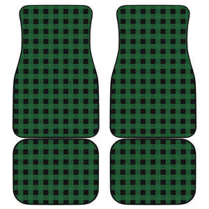 Green And Black Buffalo Check Print Front and Back Car Floor Mats