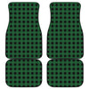 Green And Black Buffalo Check Print Front and Back Car Floor Mats