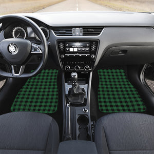 Green And Black Buffalo Check Print Front and Back Car Floor Mats