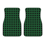Green And Black Buffalo Check Print Front Car Floor Mats