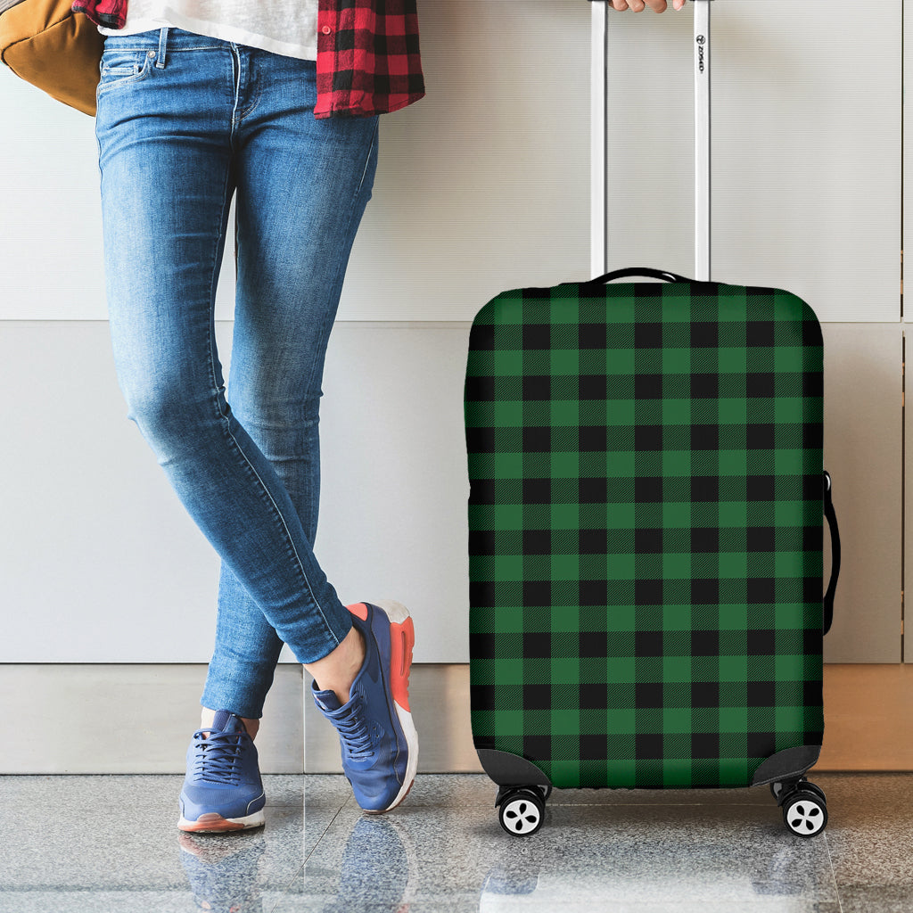 Green And Black Buffalo Check Print Luggage Cover