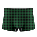 Green And Black Buffalo Check Print Men's Boxer Briefs