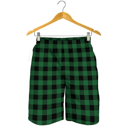 Green And Black Buffalo Check Print Men's Shorts