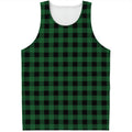 Green And Black Buffalo Check Print Men's Tank Top