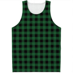 Green And Black Buffalo Check Print Men's Tank Top