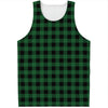 Green And Black Buffalo Check Print Men's Tank Top