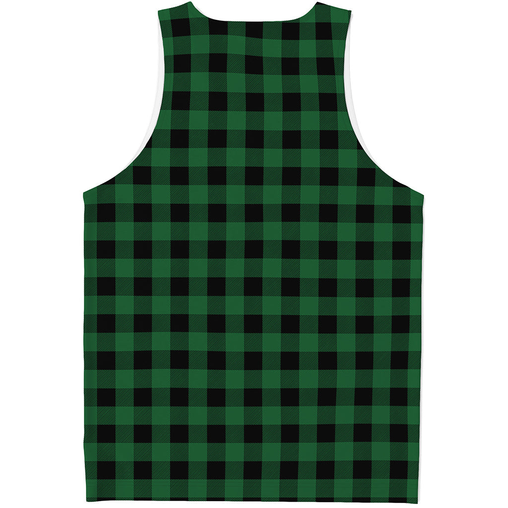 Green And Black Buffalo Check Print Men's Tank Top