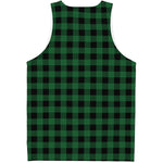 Green And Black Buffalo Check Print Men's Tank Top