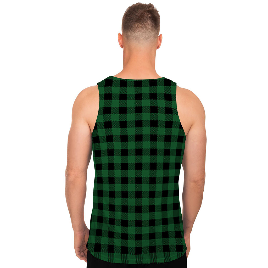 Green And Black Buffalo Check Print Men's Tank Top