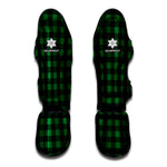 Green And Black Buffalo Check Print Muay Thai Shin Guard