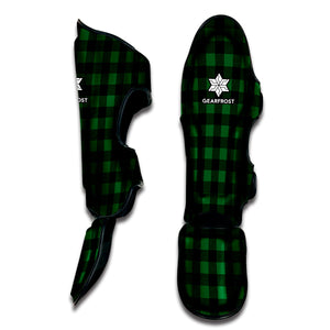 Green And Black Buffalo Check Print Muay Thai Shin Guard