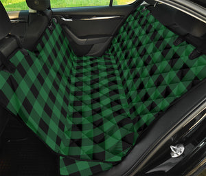 Green And Black Buffalo Check Print Pet Car Back Seat Cover