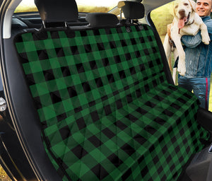 Green And Black Buffalo Check Print Pet Car Back Seat Cover