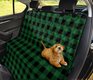 Green And Black Buffalo Check Print Pet Car Back Seat Cover