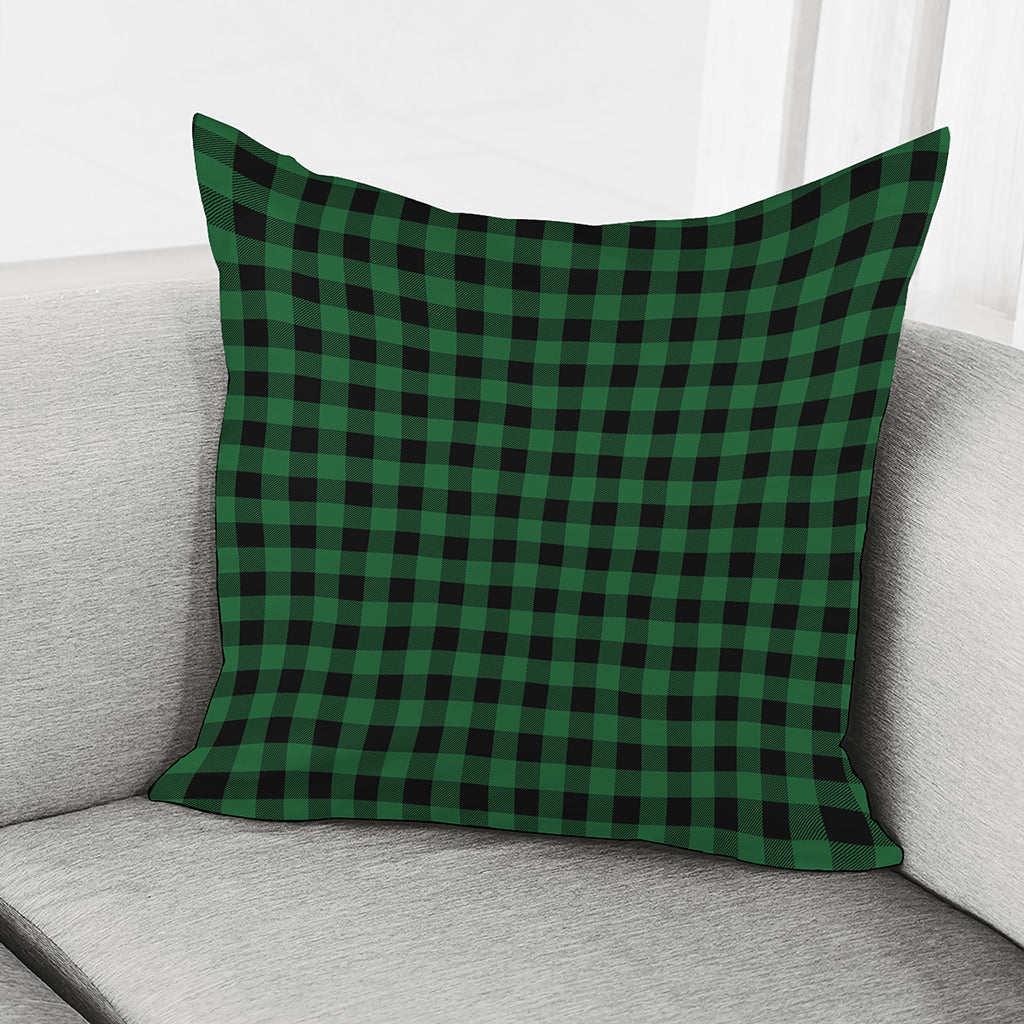 Green And Black Buffalo Check Print Pillow Cover