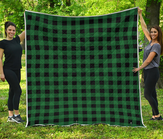 Green And Black Buffalo Check Print Quilt