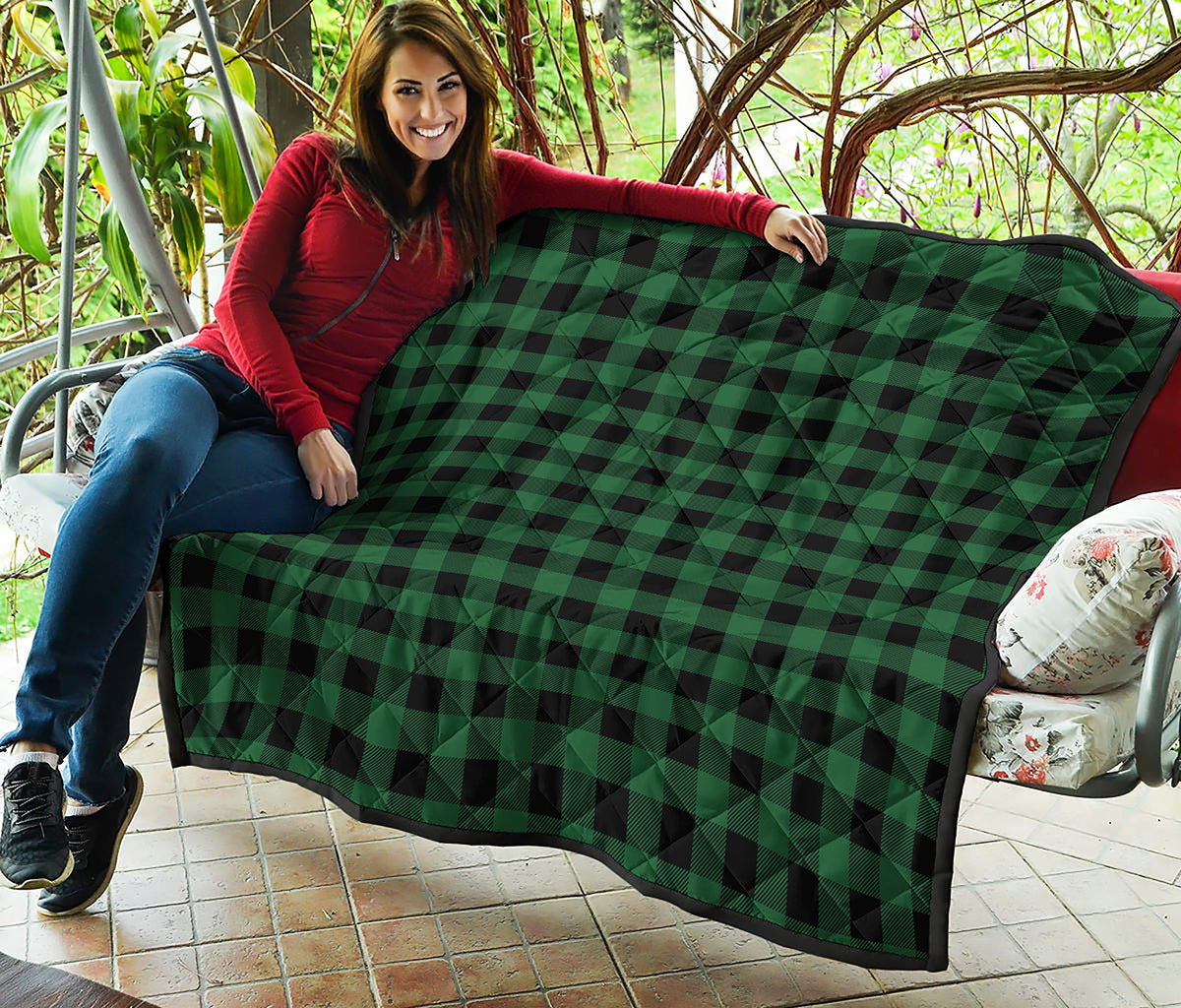 Green And Black Buffalo Check Print Quilt