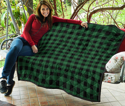 Green And Black Buffalo Check Print Quilt