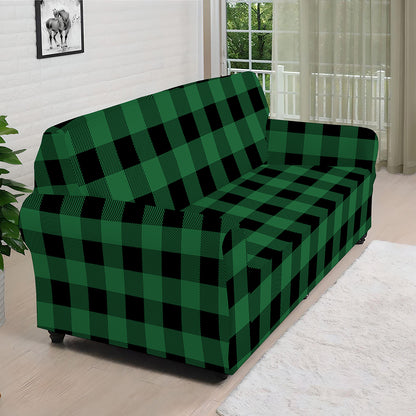 Green And Black Buffalo Check Print Sofa Cover