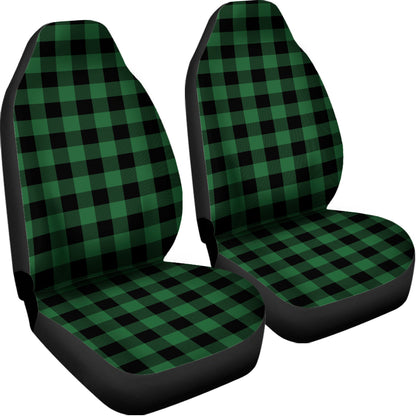 Green And Black Buffalo Check Print Universal Fit Car Seat Covers