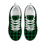 Green And Black Buffalo Check Print White Sneakers