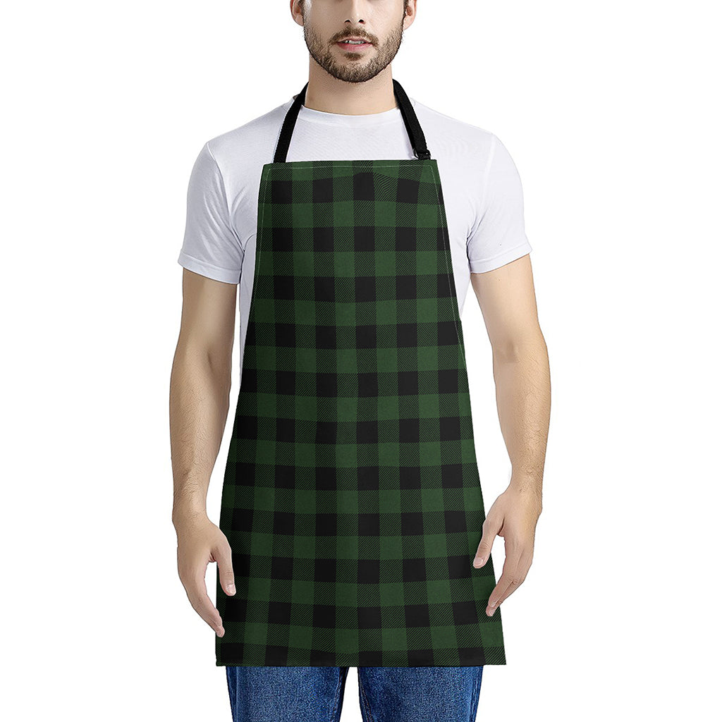 Green And Black Buffalo Plaid Print Apron