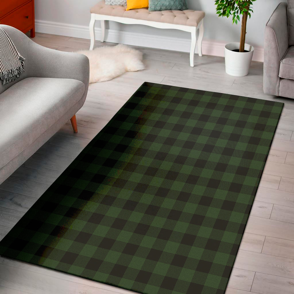 Green And Black Buffalo Plaid Print Area Rug
