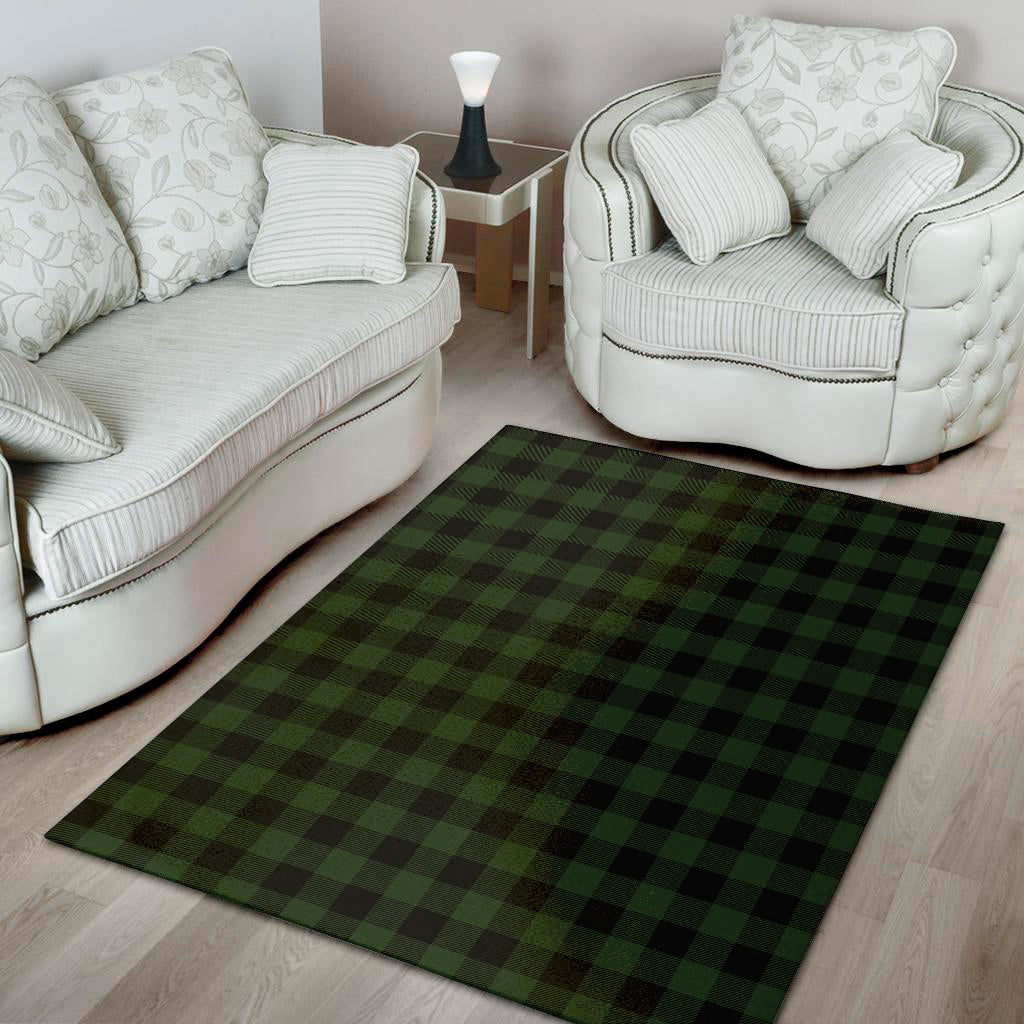 Green And Black Buffalo Plaid Print Area Rug