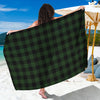 Green And Black Buffalo Plaid Print Beach Sarong Wrap