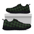 Green And Black Buffalo Plaid Print Black Running Shoes