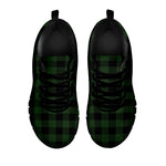 Green And Black Buffalo Plaid Print Black Sneakers