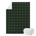 Green And Black Buffalo Plaid Print Blanket