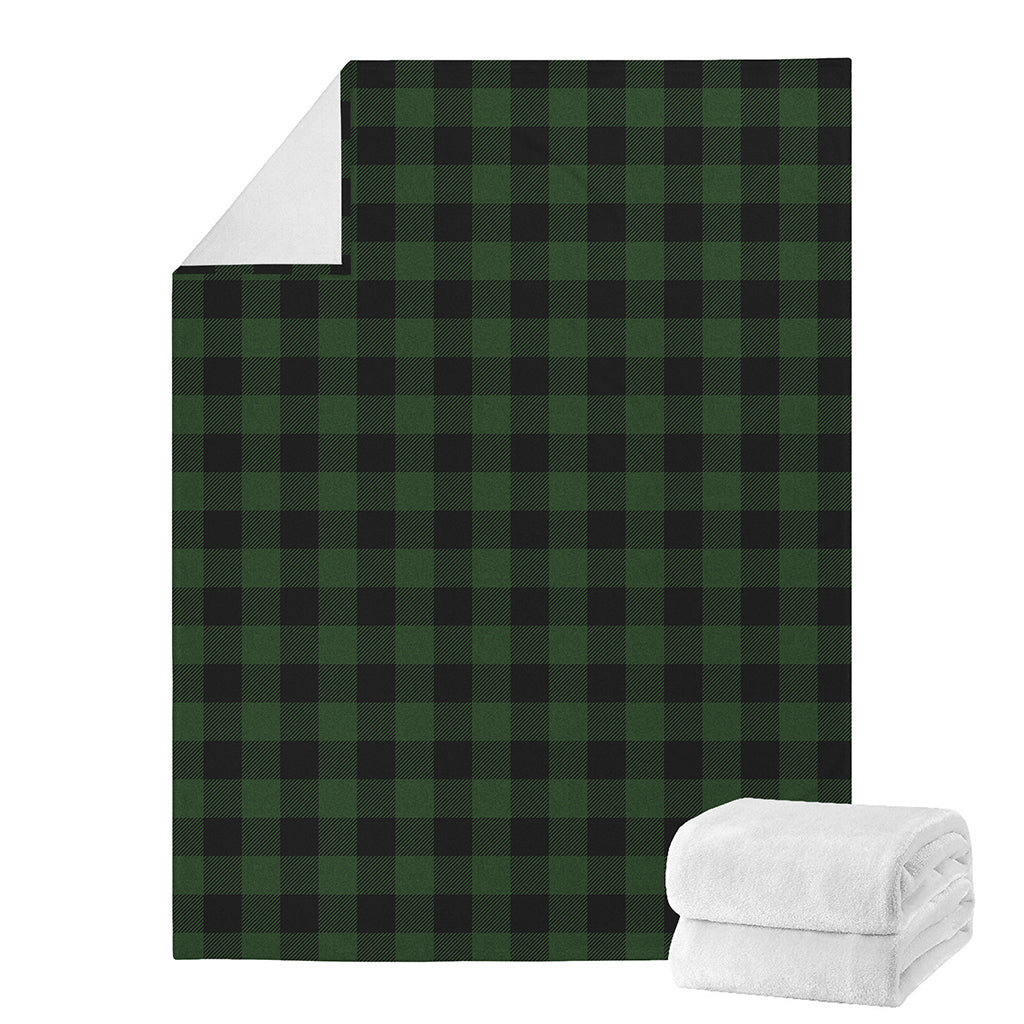 Green And Black Buffalo Plaid Print Blanket