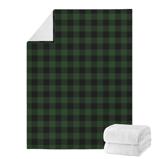 Green And Black Buffalo Plaid Print Blanket