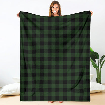 Green And Black Buffalo Plaid Print Blanket