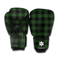 Green And Black Buffalo Plaid Print Boxing Gloves