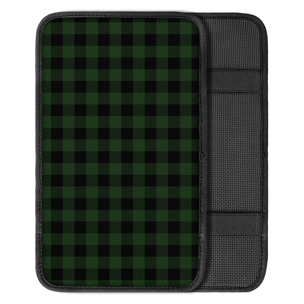 Green And Black Buffalo Plaid Print Car Center Console Cover