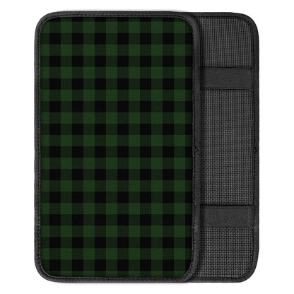 Green And Black Buffalo Plaid Print Car Center Console Cover
