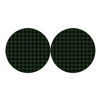 Green And Black Buffalo Plaid Print Car Coasters