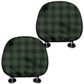 Green And Black Buffalo Plaid Print Car Headrest Covers