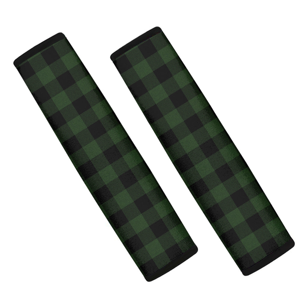 Green And Black Buffalo Plaid Print Car Seat Belt Covers