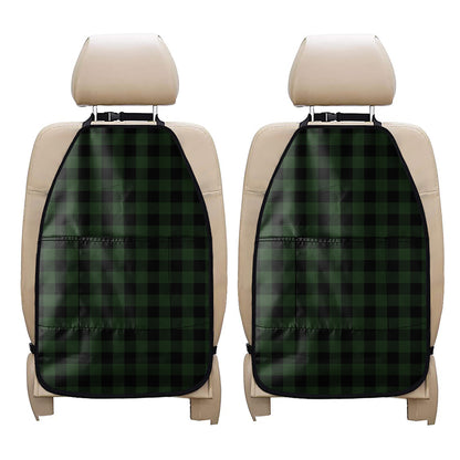 Green And Black Buffalo Plaid Print Car Seat Organizers