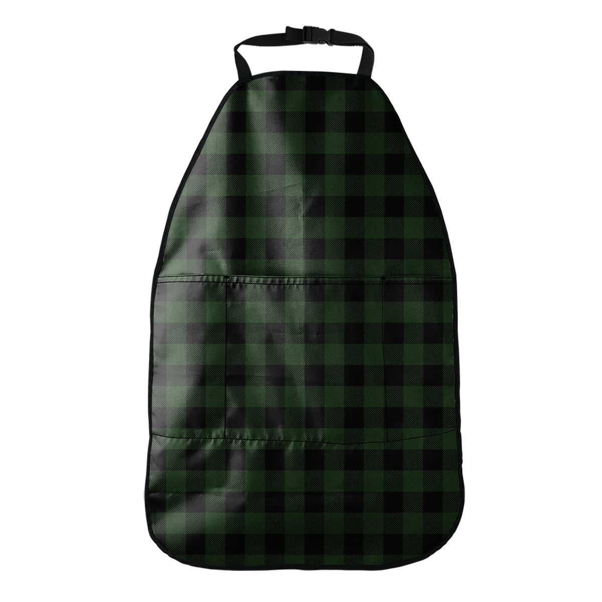 Green And Black Buffalo Plaid Print Car Seat Organizers