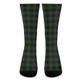 Green And Black Buffalo Plaid Print Crew Socks
