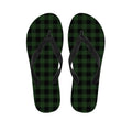 Green And Black Buffalo Plaid Print Flip Flops
