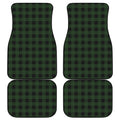 Green And Black Buffalo Plaid Print Front and Back Car Floor Mats