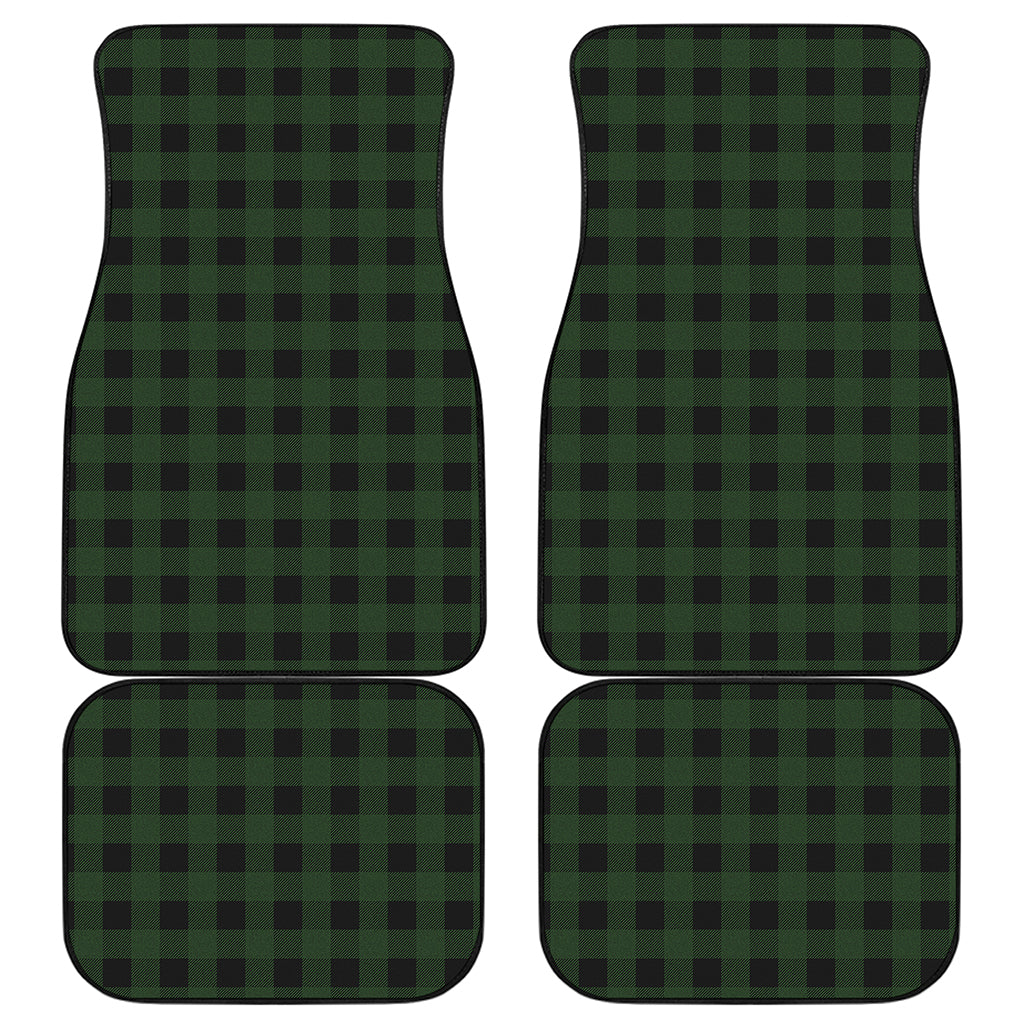 Green And Black Buffalo Plaid Print Front and Back Car Floor Mats